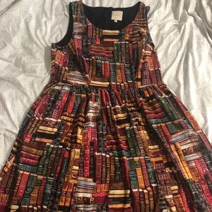 ModCloth 1x Book Print Fit & Flare Dress